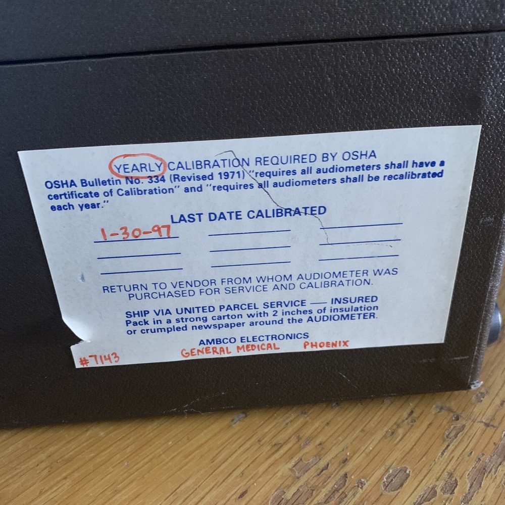 Eckstein Bros EB 350-1 Audiometer Unit Solid State Ansi-69 Ref Levels 350-1