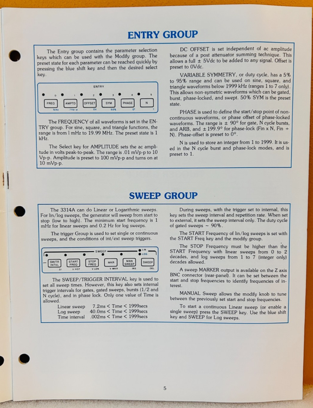 HP 5953-5102 1982 Model 3314A-1 Product Note Operator's Introduction Manual.