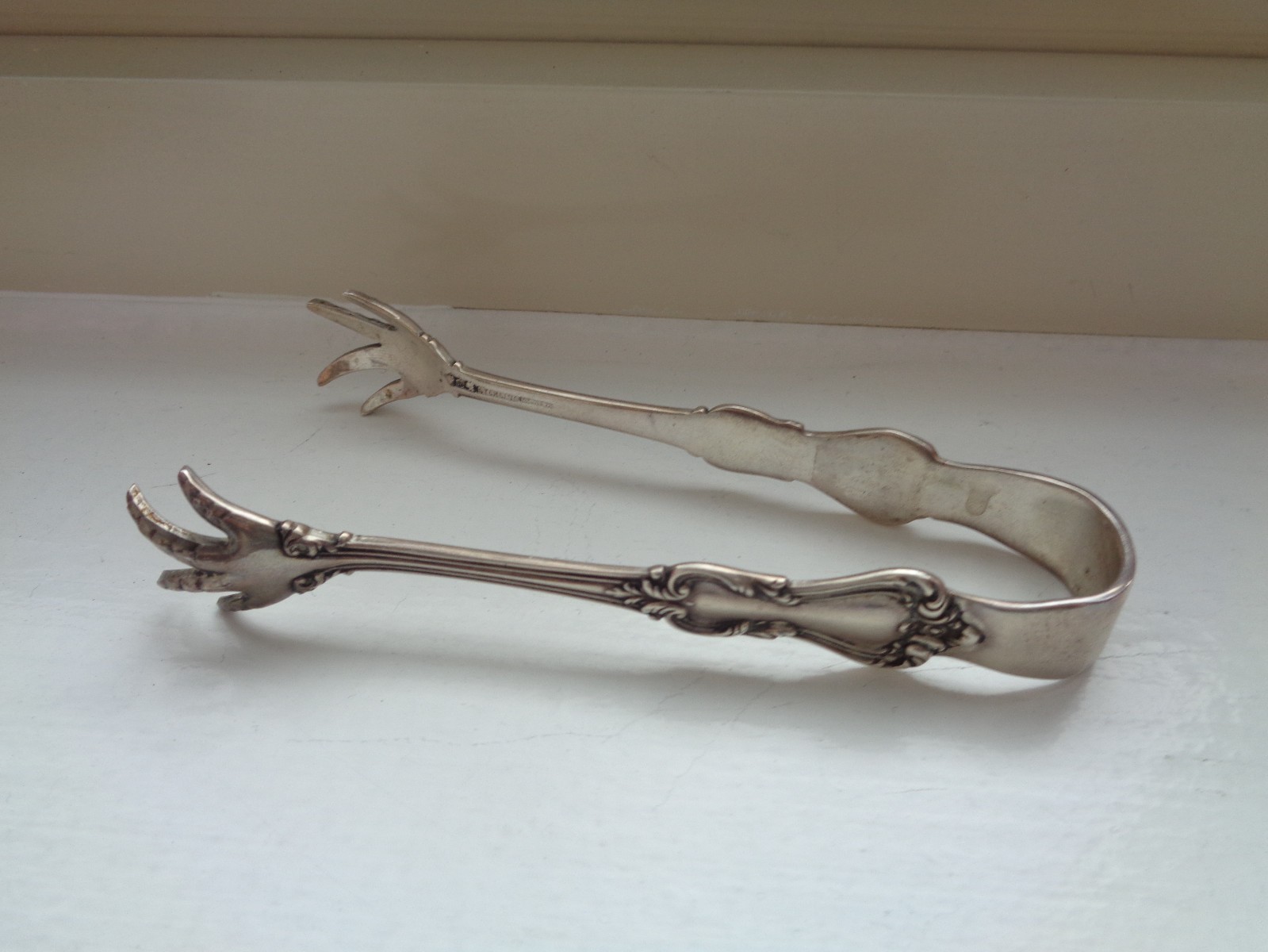 3 Sterling Utensils: Grape Shears, Lemon Tongs, Cheese Scoop: total 221 grams