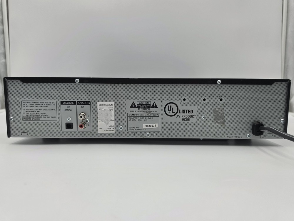 Sony CDP-CE375 5 CD Changer With Remote Tested Works