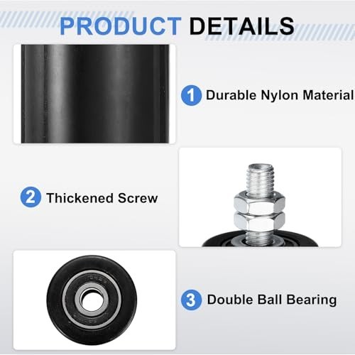 4Pcs 2" Nylon Slide Gate Guide Rollers, Universal Ball Bearing Support for Slidi