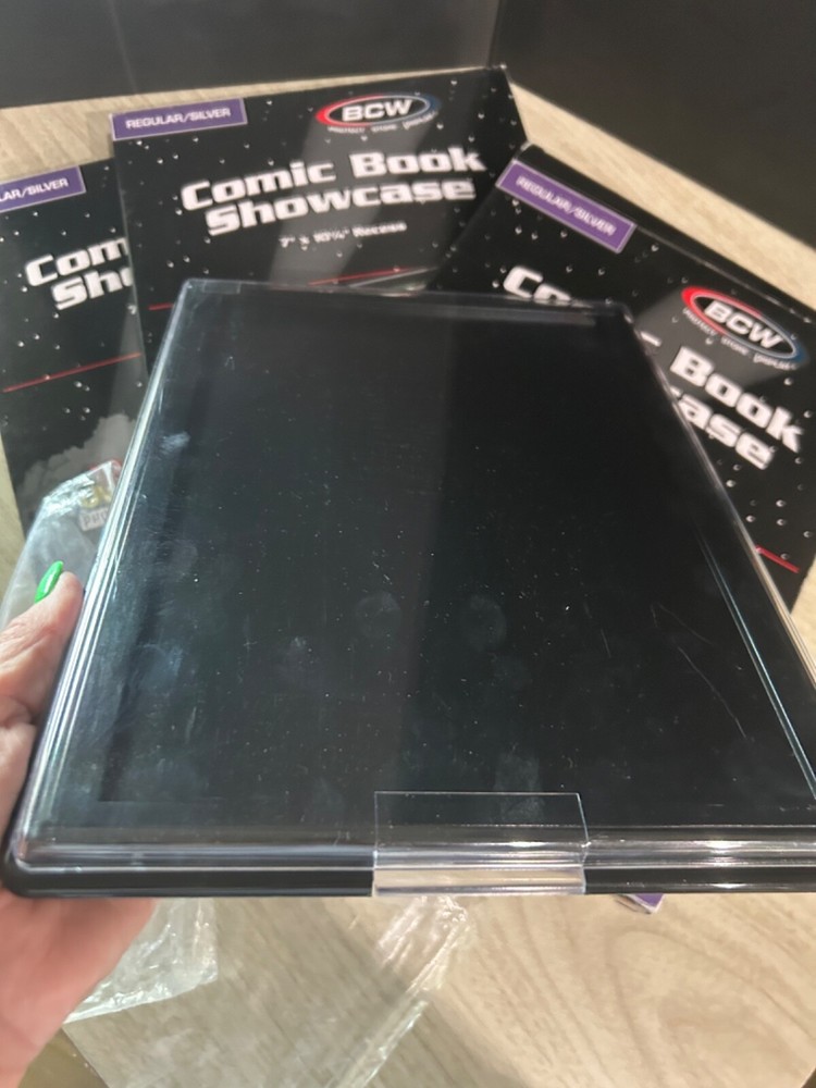 3 BCW Comic Book Showcase - Framed Display Case - Hangs On Wall Silver Age Size