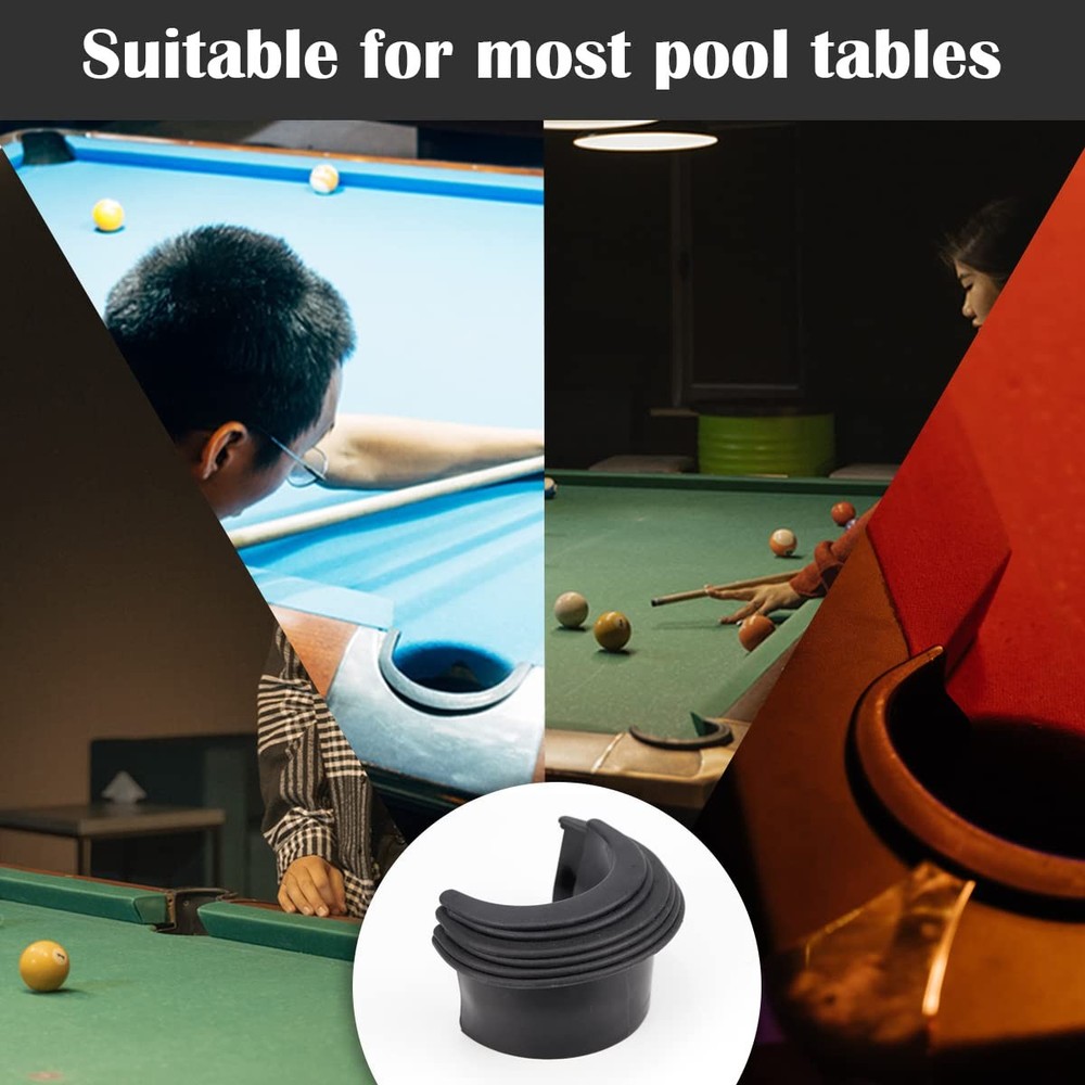 6 Pcs Billiard Table Liners, Long-Lasting Plastic Pool Table Pocket Liners, B...
