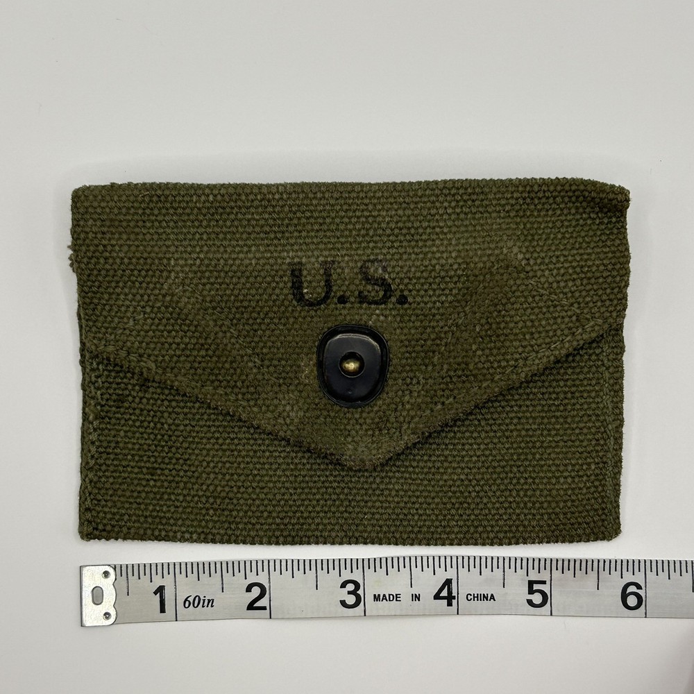 WWII US Army First Aid Carlisle Bandage Pouch Stamped Appleton Awning Shop 1945