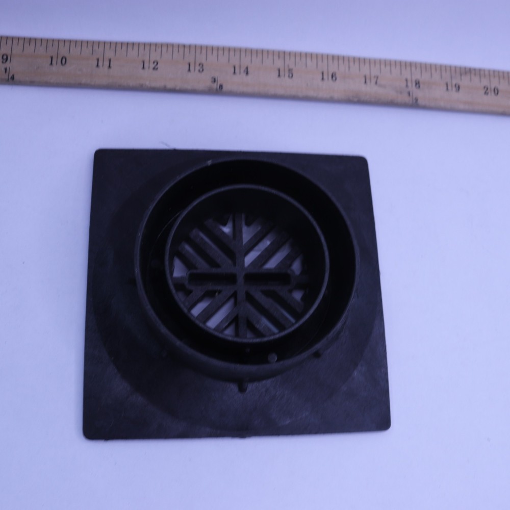 NDS 6 in. Plastic Square Drainage Grate in Black