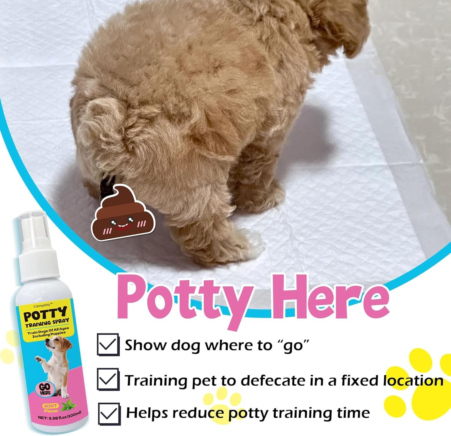 Dog Puppy Potty Training Spray Set Stops Urination & Marking, 3.38 fl.oz