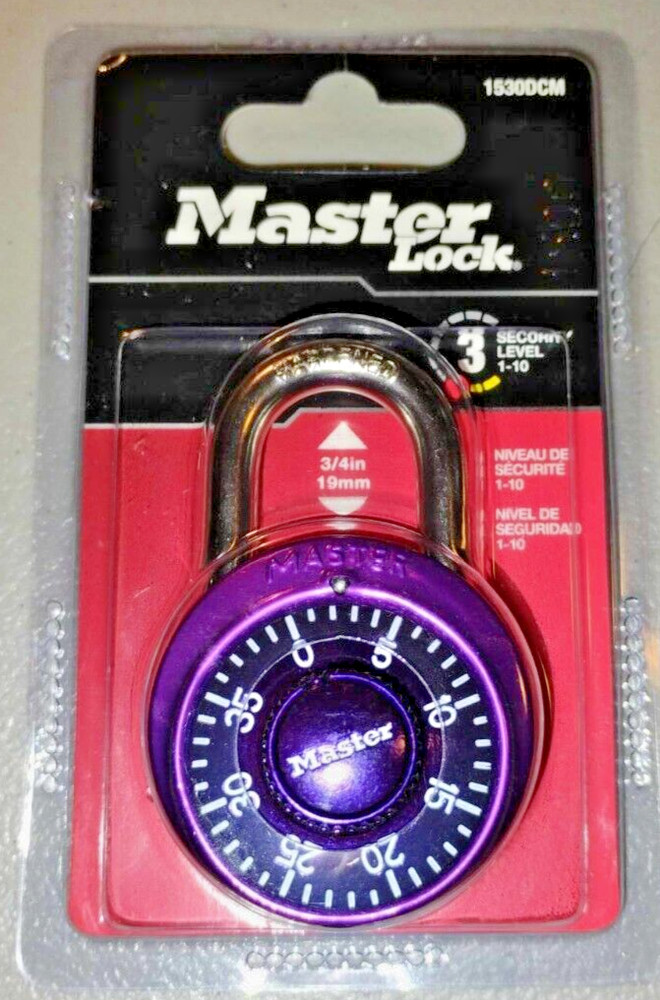 Master Lock Combination Lock 1530DCM (Purple) ~ ALL NEW!!!