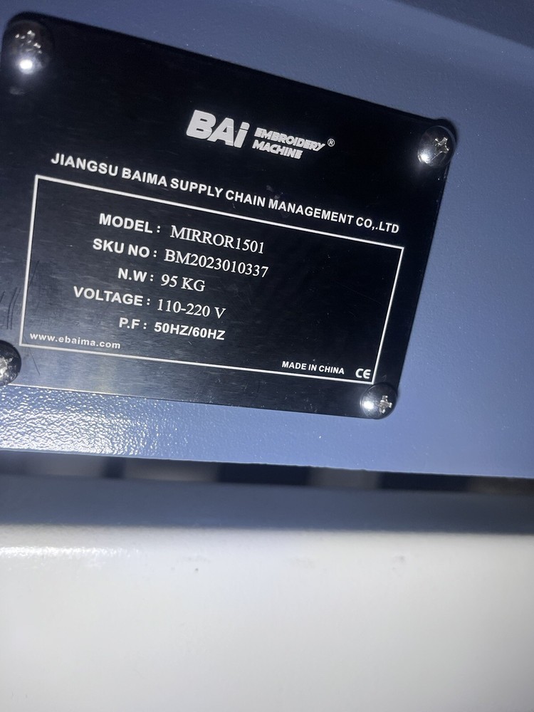 BAI Single Head Computerized 15 Needle Commercial Clothes Hat Embroidery Machine
