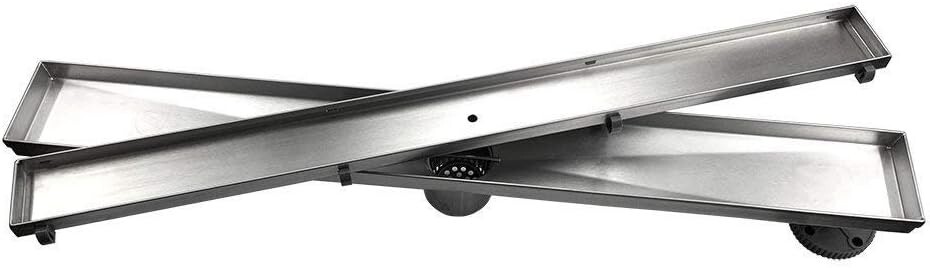 Neodrain 24-Inch Offset Linear Shower Drain with Tile insert Grate Cover