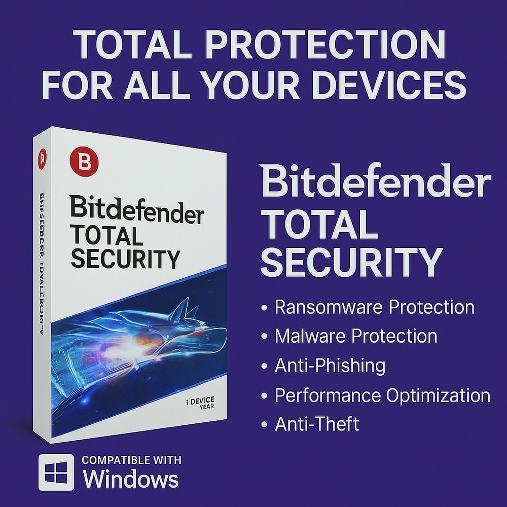 Bitdefender Total Security - 1 Year For 3 Devices