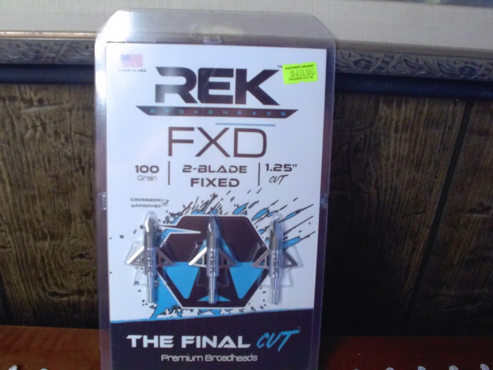 REK FXD 2 Blade Fixed Broadhead 100 Grain 3 Pack CROSSBOW APPROVED