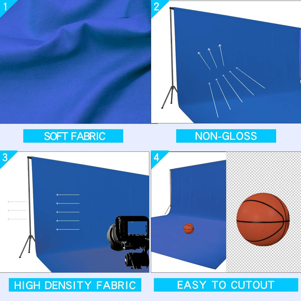 5X7 Ft Background Muslin Backdrop, Photo Studio, Collapsible High Density Screen