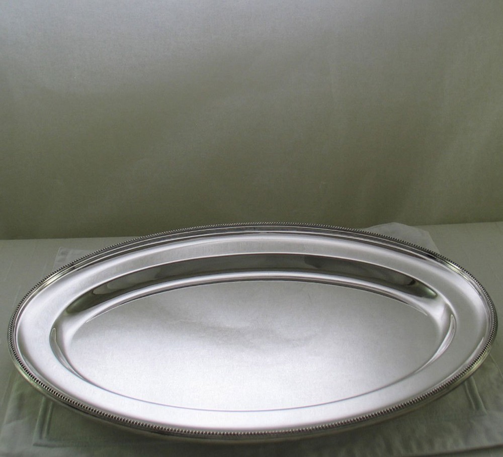 Oval Platter 20 N in. with Bead Pattern, Applied Border