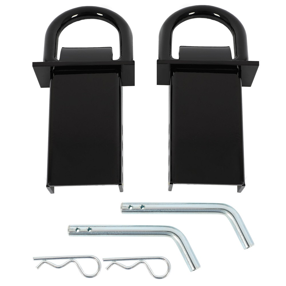 2/4/8PCS Black/Silver Adjustable Trailer Stake Pocket D-Ring For Standard 2"x4"