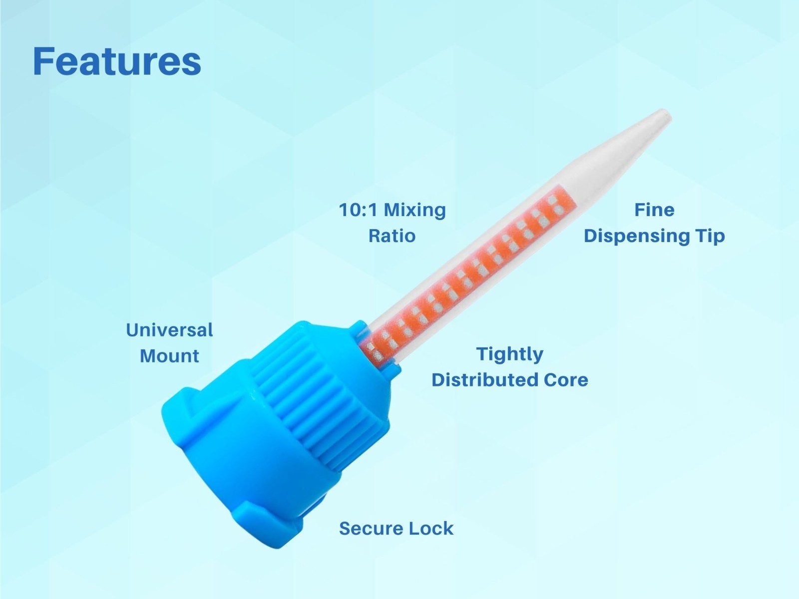 Mixing Tips 10:1 Ratio 5.7cm Crown & Bridge Impression, 50-Pack Blue/Orange