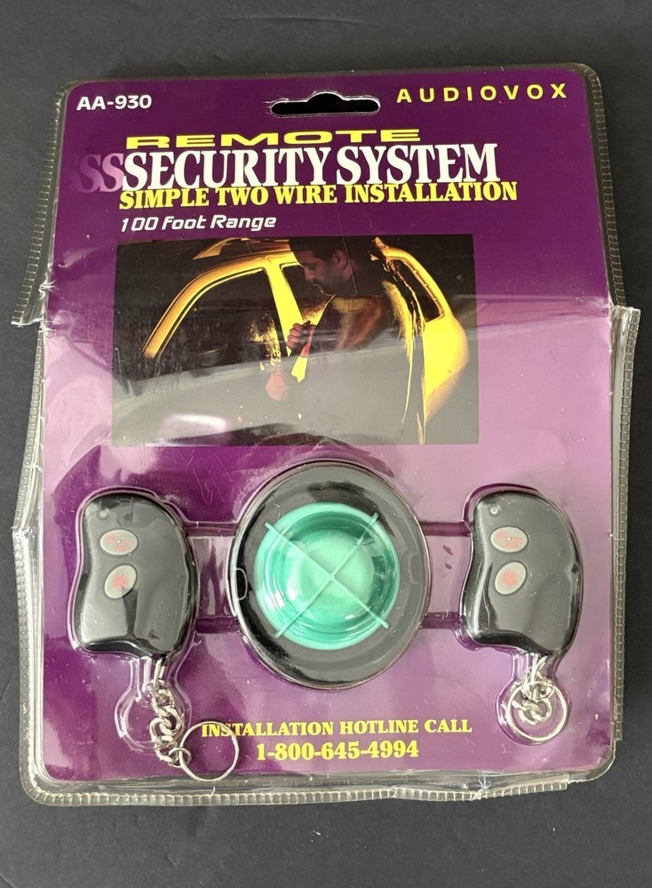 Audiovox Remote Security System Simple 2 Wire Installation 100-Ft Range AA930