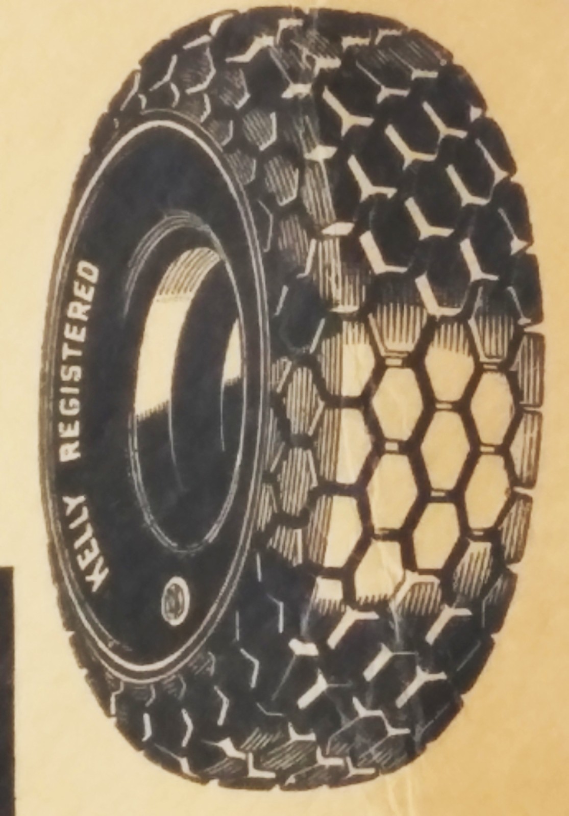 Kelly Tires Fleet-Wing Gas & Oil Comfy Hold ad fan, c1939