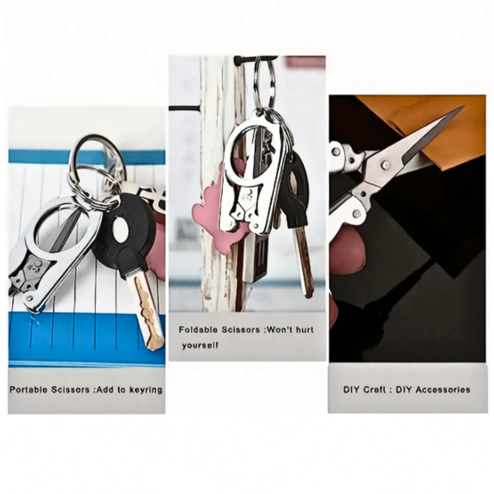Folding Scissors Mini Handy Multi User Pocket Travel Small Cutter Crafts Tool US