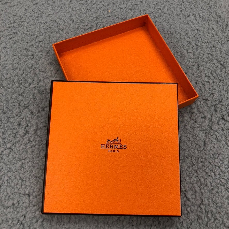 Authentic Hermes Orange Gift Box Empty  Square 5x5x.75 Small Sorage
