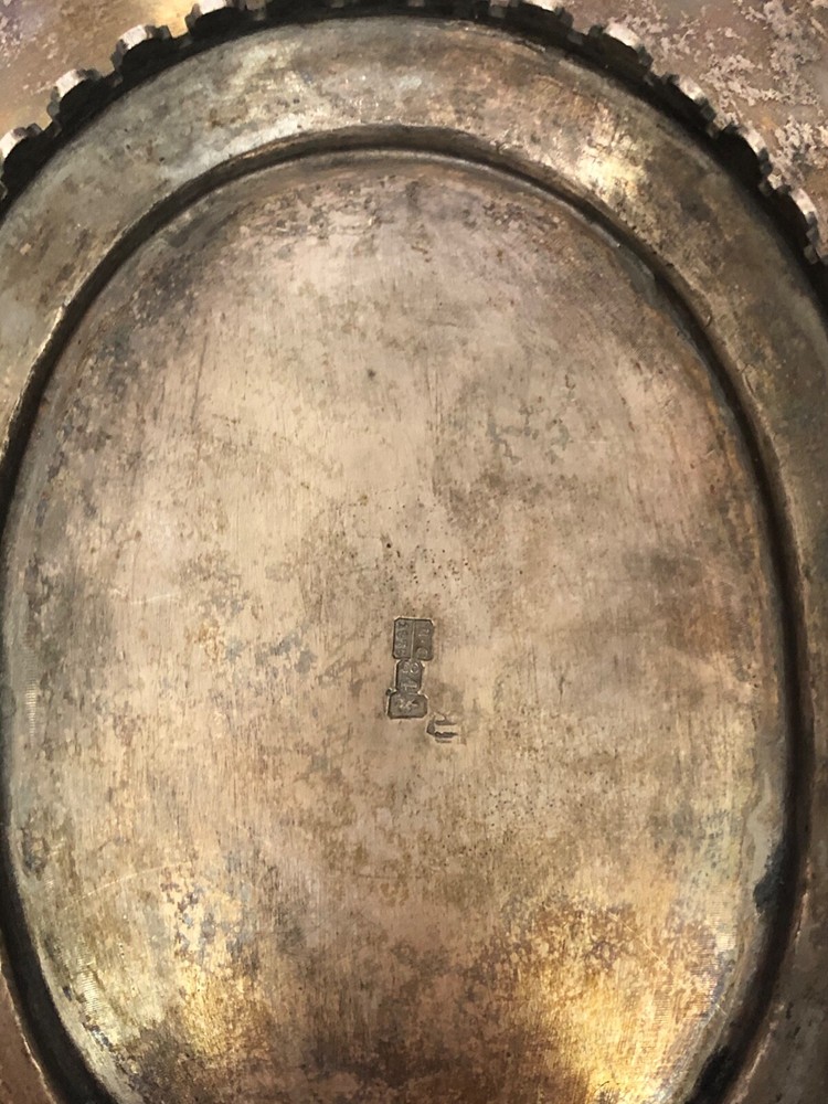 Russian antique silver bread basket