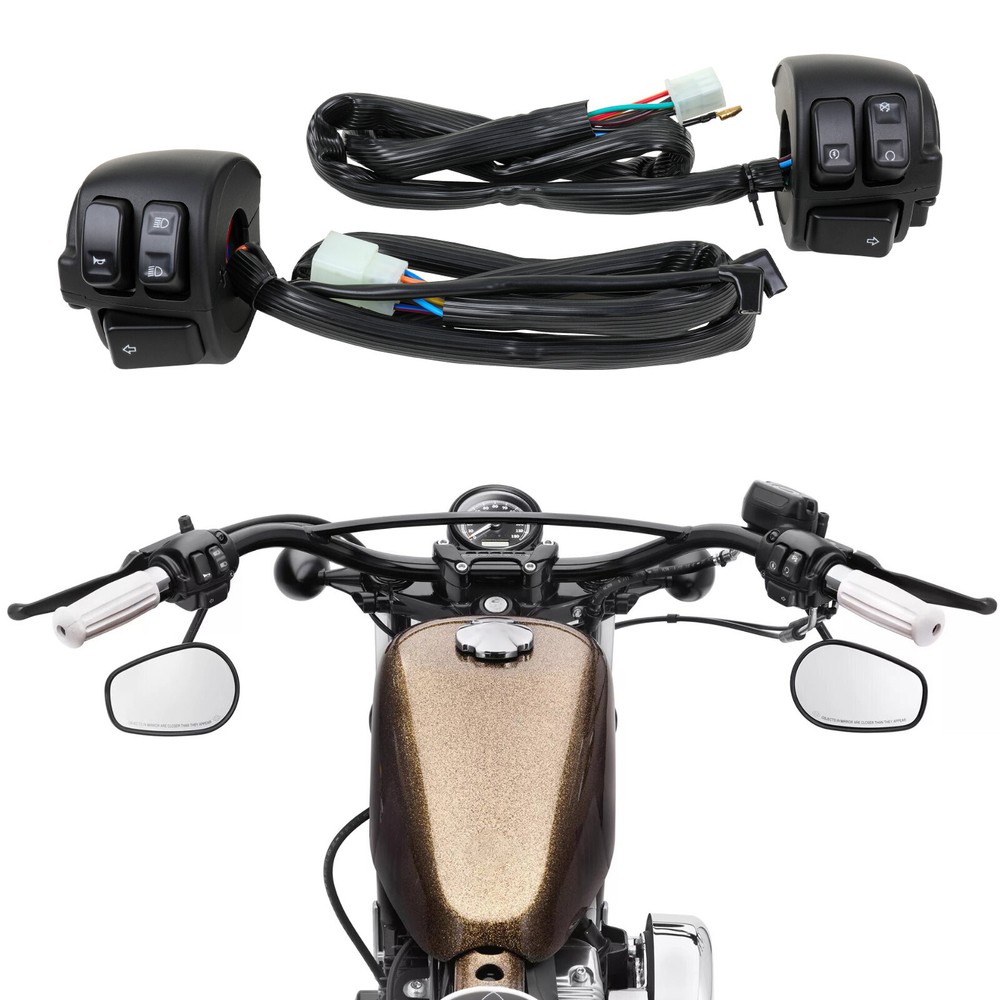 Pair 1" Handlebar Switch Gear Control Kit For Harley Dyna Low Rider Super Glide