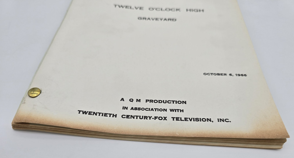 12 O'CLOCK HIGH / William D. Gordon 1966 TV Series Script, "Graveyard"