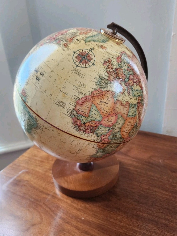 vintage world globe on stand