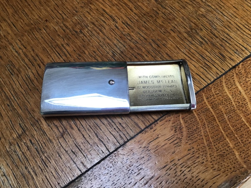 ANTIQUE SOLID SILVER ADVERTISING (BOOKMAKERS) VESTA CASE B’HAM 1925 (48g)