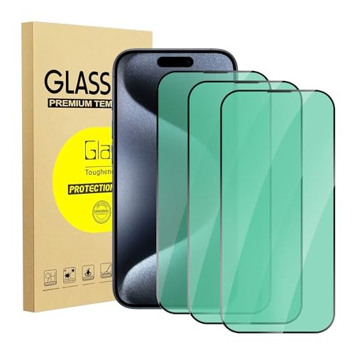 Anti Blue Light Screen Protector for 3 Pack Blue Light Blocking iPhone 15