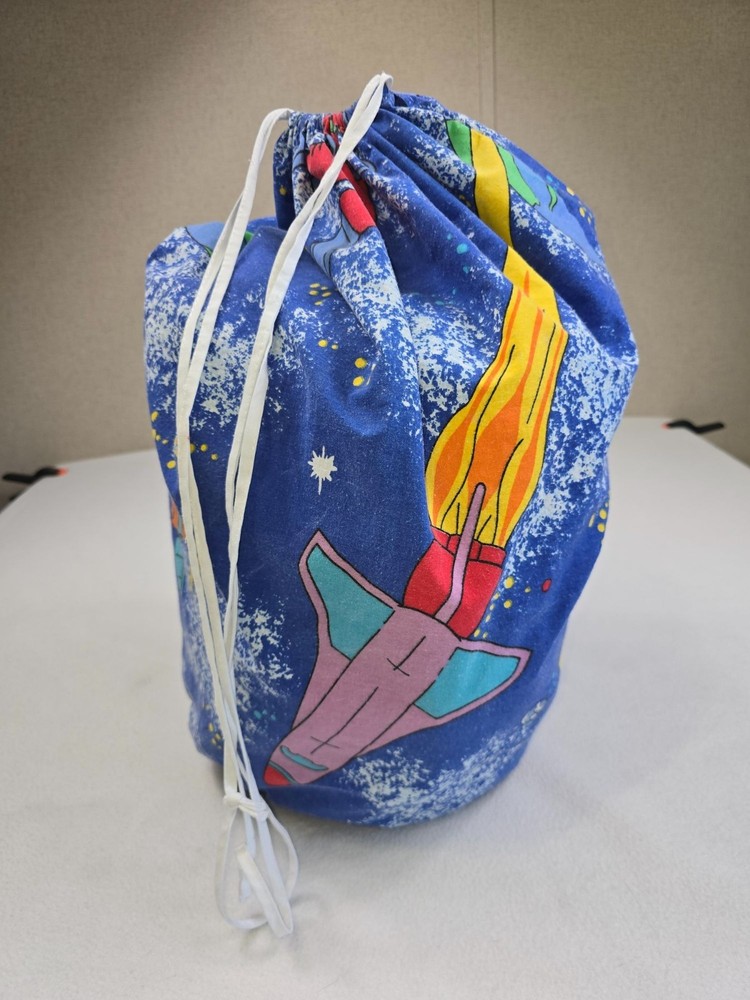 Vintage Kids Outer Space-Themed Reversible Sleeping Bag