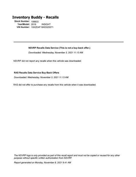 Honda Forward-Facing Camera Module 36160-TXM-A050-M1