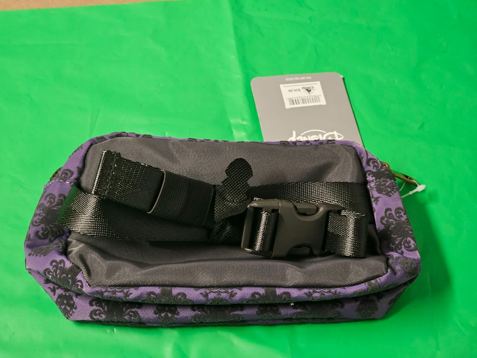 Disney Parks Haunted Mansion Fanny Pack Purple Wallpaper Black Belt Mini Bag NWT