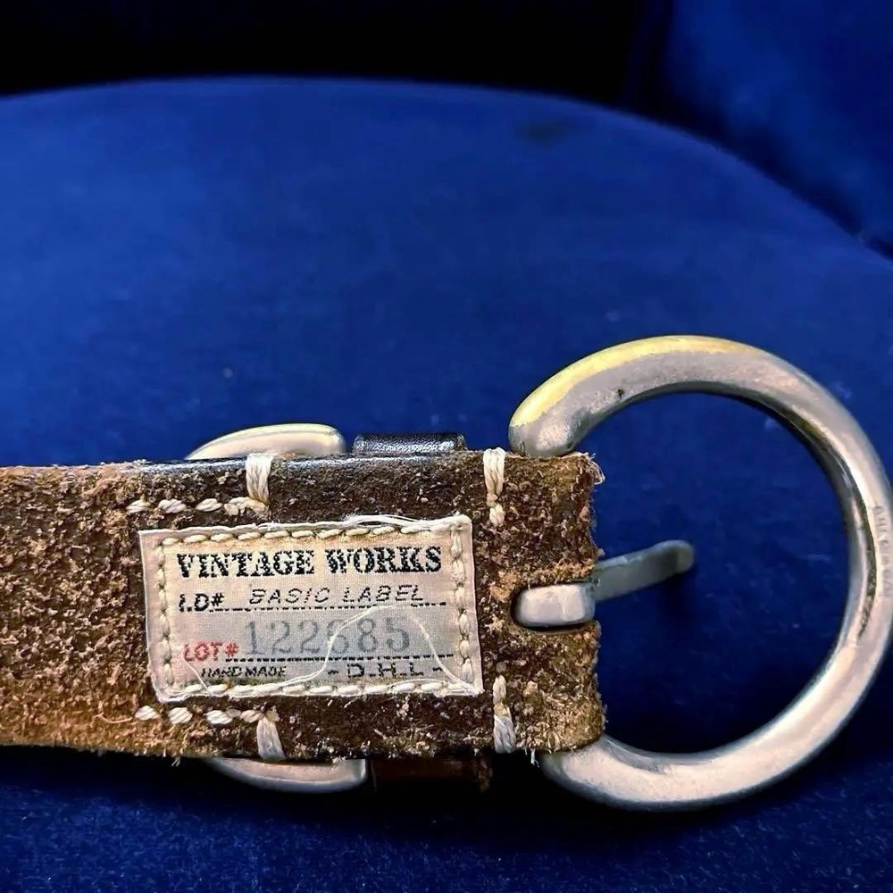 VINTAGE WORKS BASIC LABEL leather belt