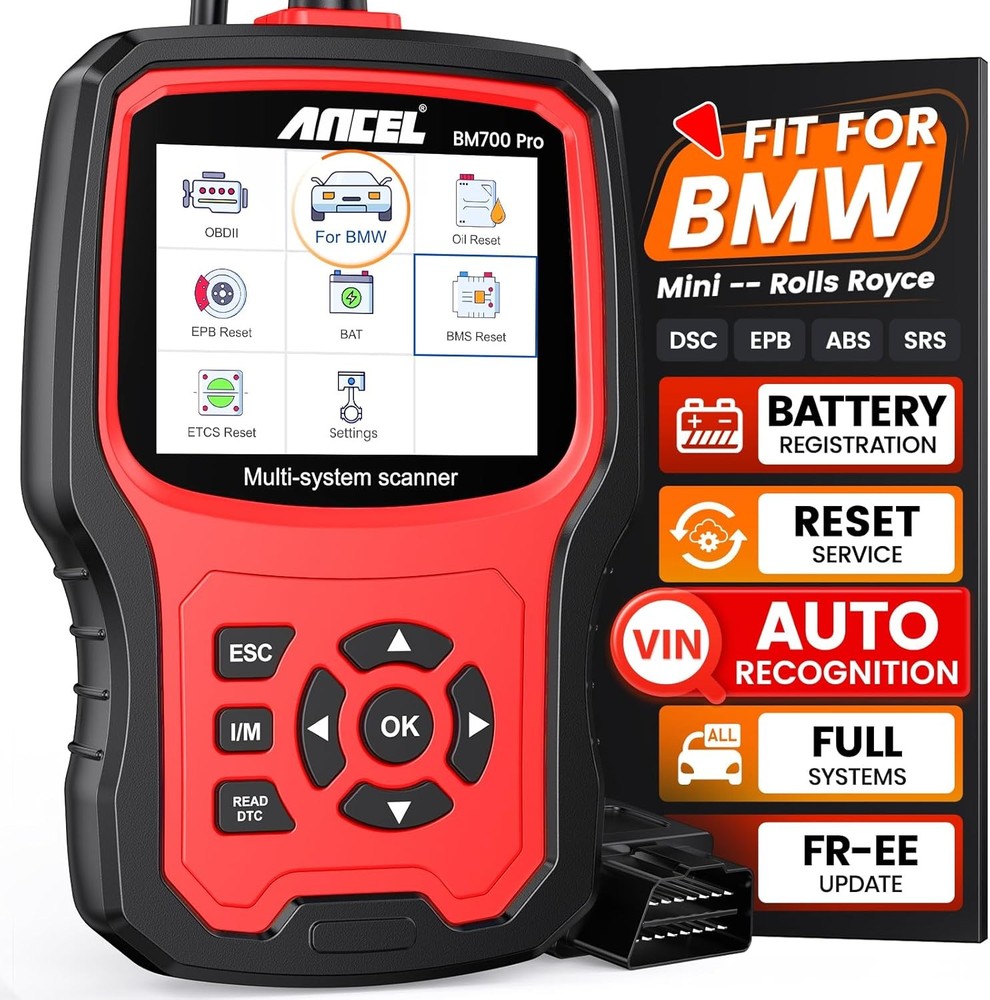 ANCEL BM700 Fits for BMW/Mini/RR Scanner Battery Registration Tool Code Reader