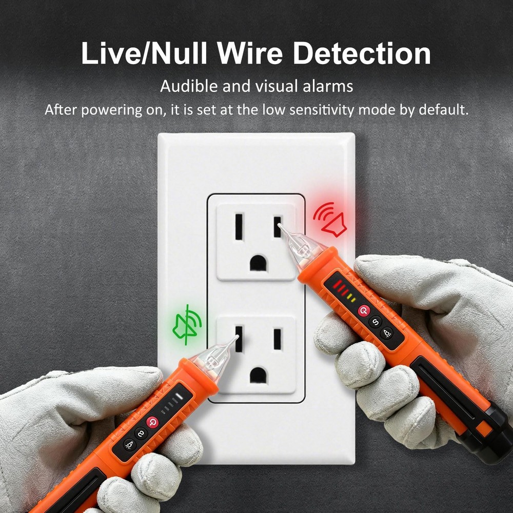 Non Contact Electrical Tester, Voltage Detector, Wire Breakpoint Finder, Orange