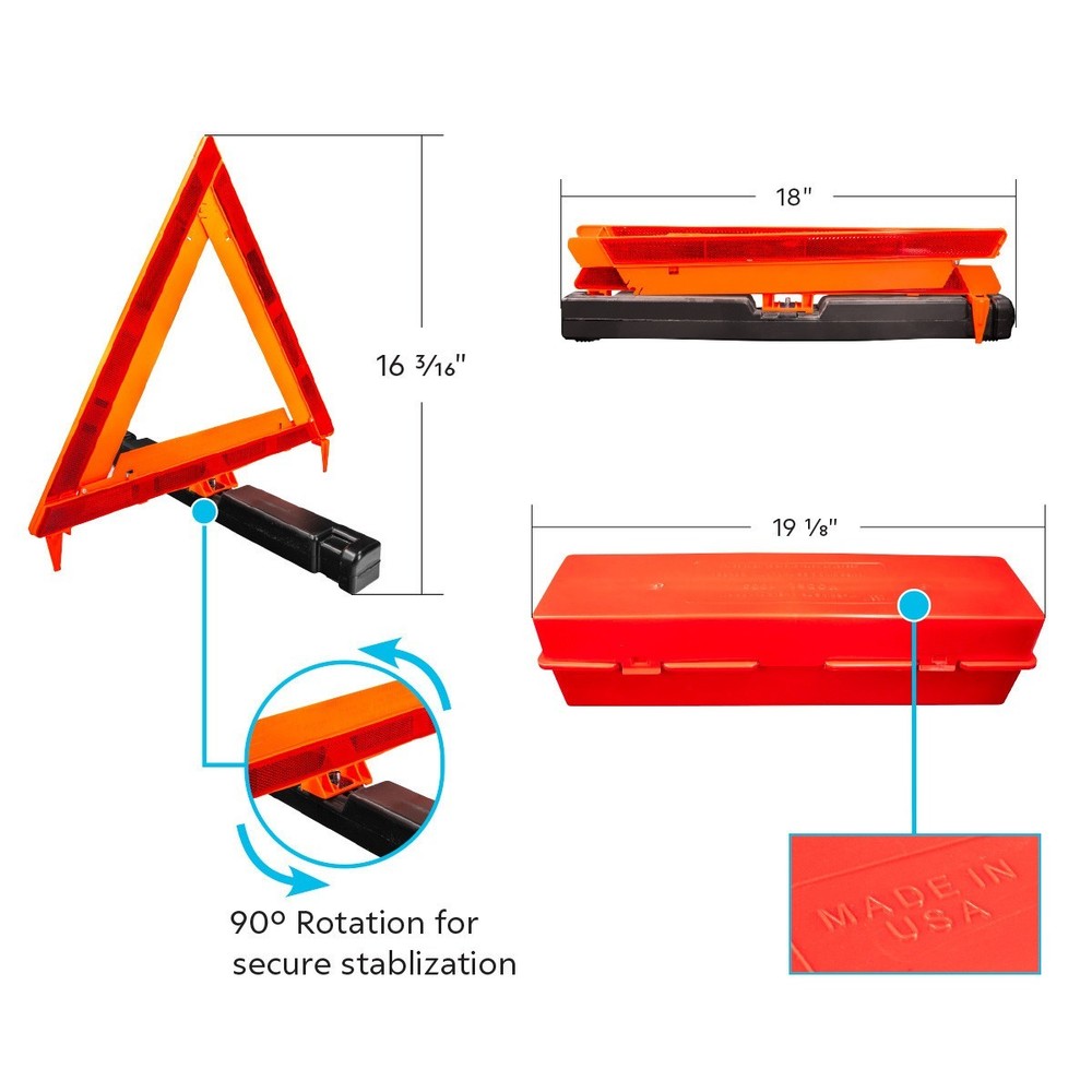 United Pacific Emergency Warning Triangle Kit (3-Pack)