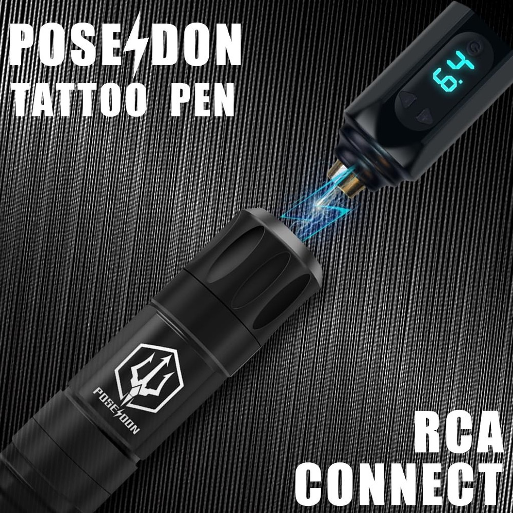 POSEIDON Tattoo Gun Kit - Wireless Pen with 2Pcs...