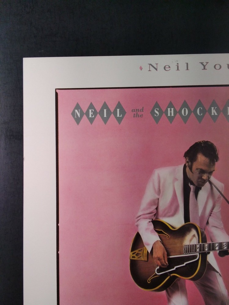 Neil Young Poster Promo Flat 12x12 Rare VHTF Original 1983 Shocking Pinks Everyb
