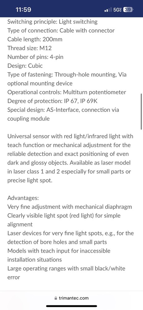 Leuze HT46CI.SL/4X-200-M12: Diffuse Sensor with Background Suppression