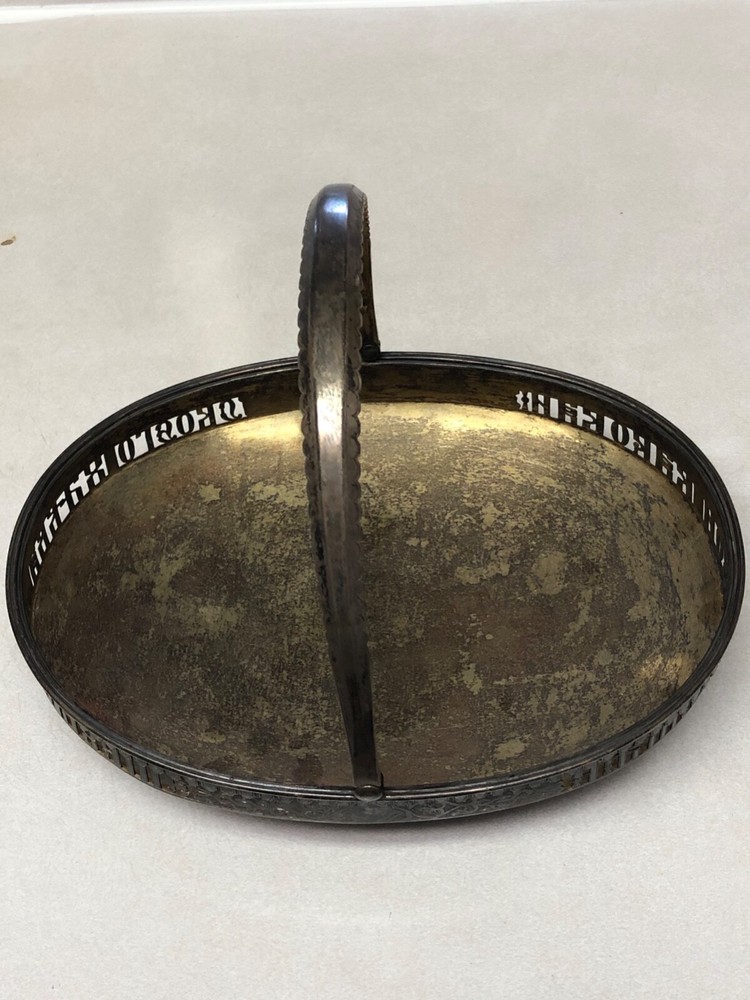 Russian antique silver bread basket