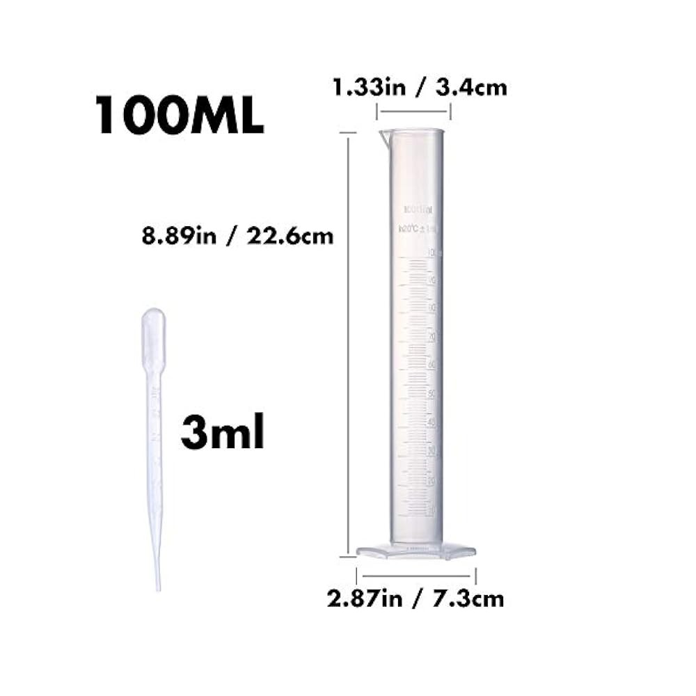 Polypropylene Test Tubes, 4 Sizes, Ideal for Lab Experiments & Measuring