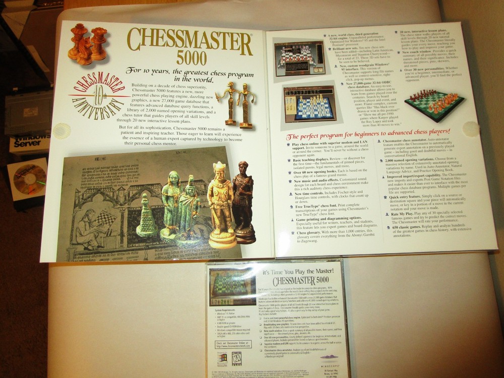 1996, Chessmaster 5000, Original box, Complete with Manuals, for Windows 95