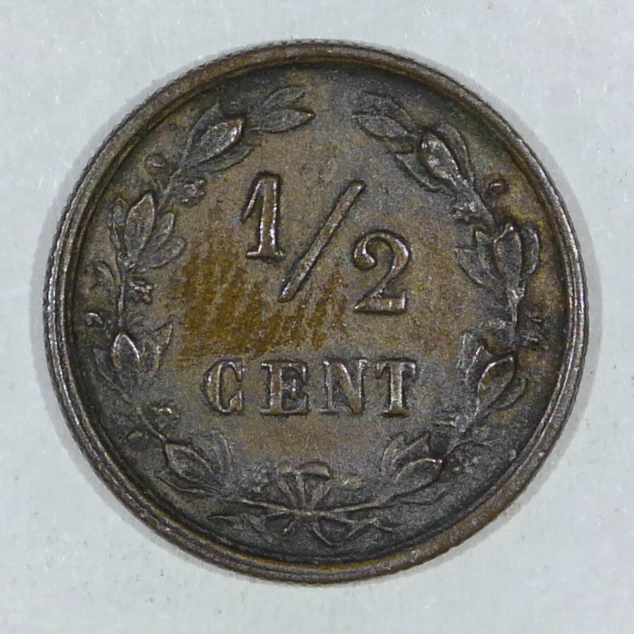 1885 Netherlands 1/2 Cent Half Cent Z223