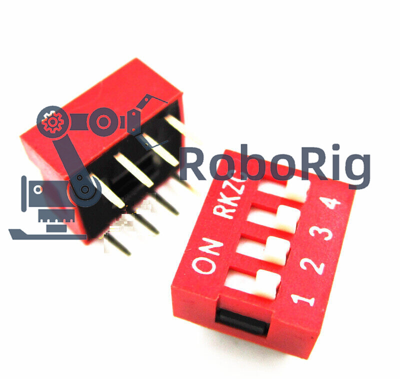 20Pcs Slide Type Switch Module 2.54mm 4-Bit 4 Position Way DIP Red Pitch