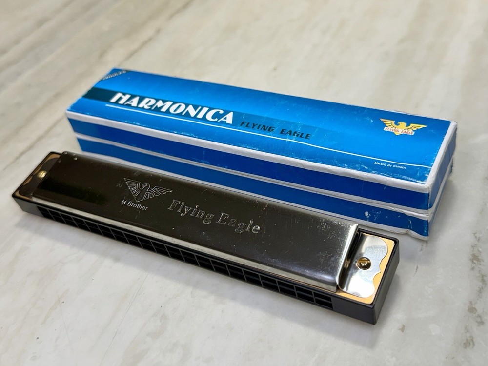 M. Brother Flying Eagle 20-Hole Harmonica w/ Original Box