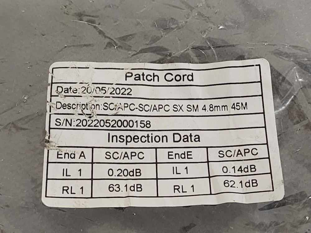 SC/APC-SC/APC SX SM 4.8MM 45M Patch Cord