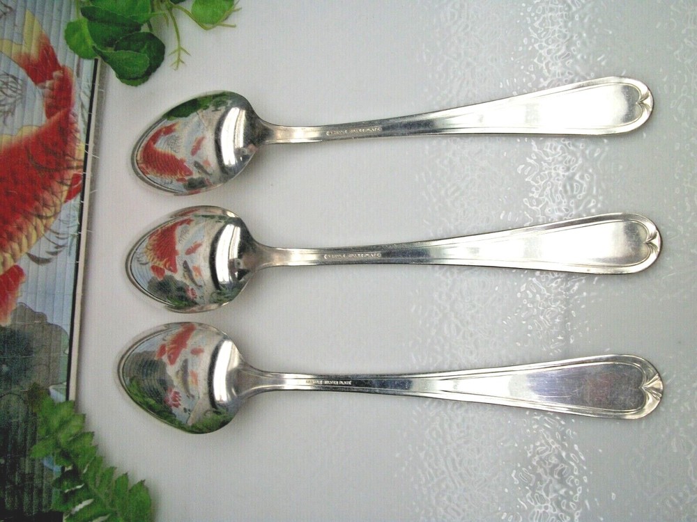 3 International Silver ARGYLE Silverplate Solid Serving Spoons 1938