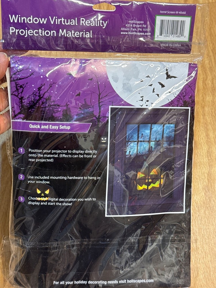 Holiscapes Window Virtual Reality Projection Material 40" x 60”