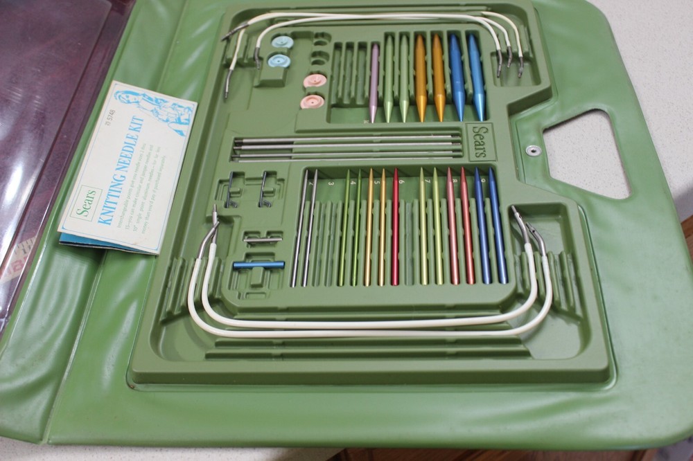 Vtg. Sears Knitting Needle Kit - Some Pieces Missing