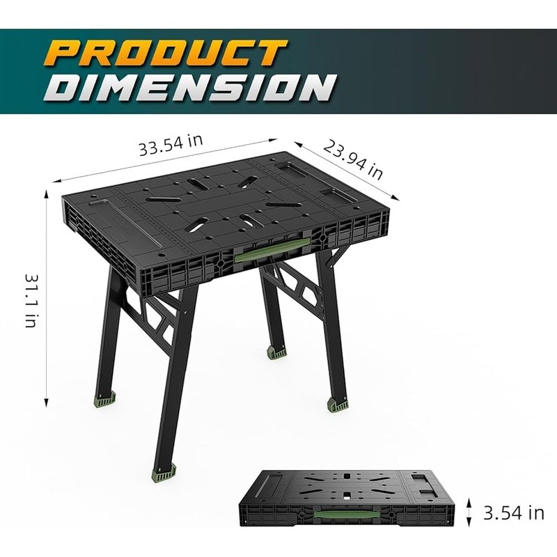 Foldable Portable Workbench Lightweight Sturdy Multi-Functional Clamping System